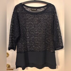 Frank Lyman Design Women’s Navy Lace Blouse size 14.